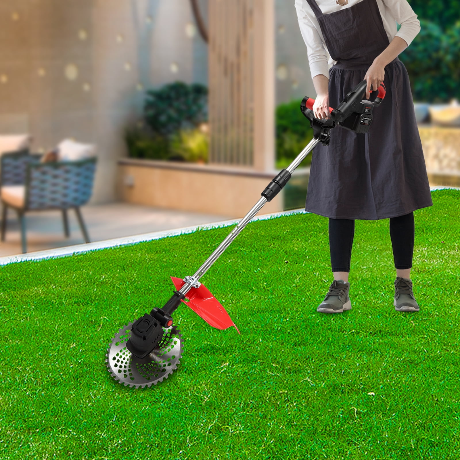 Wildnix Cordless String Trimmer with Powerful 30000mAh Lithium-Ion Batteries, Copper Core Brushless Motor, Adjustable Head, Alloy Saw Blade, and Complete Accessories – Lightweight, Safe, and Easy to