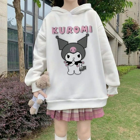 Kuromi Kawaii Sanrio Hooded Sweater Women Cartoon Cute Clothes Creative Anime Fashion Y2K Casual Sweatshirt Girl Birthday Gift