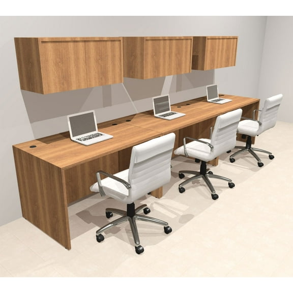 Three Person Modern No Panel Office Workstation Desk Set, #OT-SUS-SPN31