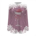thumbnail image 4 of OJinShaWanO Pull Col Roulé Femme Noël Décontracté Col Rond Manches Longues Sweat-Shirt avec Imprimé Velours Double Face, 4 of 4