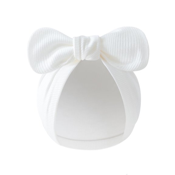 AOMRCOL Breathable Baby Bonnet Cotton Soft and Breathable Hospital Hat Lovely Bowknot Decor Bonnet Caps for Infants 0-3 Months
