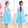 thumbnail image 4 of Benylion Girls Ice Costume Princess Snow Dress up Blue Dresses with Cosplay Accessories Crown Wand & Gloves for 5-6 Years, 4 of 11