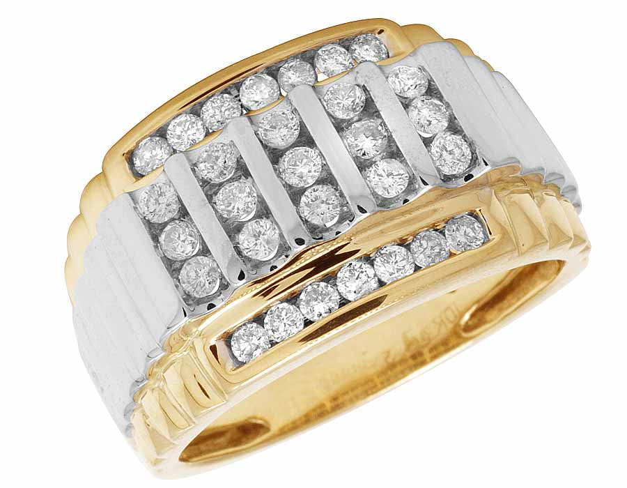 Jewelry Unlimited Men's 10K Two Tone Gold Real Diamond