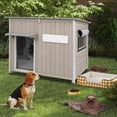 thumbnail image 5 of Petsblublu 40" L Weatherproof Outdoor Dog House Wooden Puppy Shelter with Elevated Floor, 5 of 8
