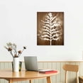 thumbnail image 2 of PIKWEEK  Leaf Canvas Wall Art Abstract Brown White Tropical Leaves Picture Print On Canvas Vintage Botany Artwork Minimalist Bathroom Bedroom Wall Decor Ready To Hang 12x16 in, 2 of 4