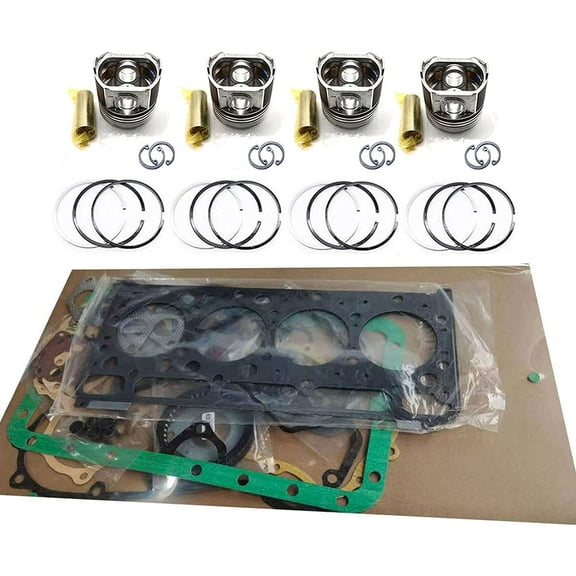 Seapple Piston kit Gasket Kit Compatible with Yanmar 4TNE88 Engine Tractor Forklift Digger Replacement