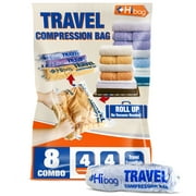 8 Compression Bags for Travel, Travel Essentials Compression Bags, Vacuum Packing Space Saver Bags for Cruise Travel Accessories