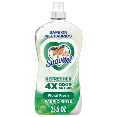 Suavitel Refresher Fabric Rinse and Odor Eliminator, 4X Odor Action, Floral Fresh Scent, 25.5 fl oz