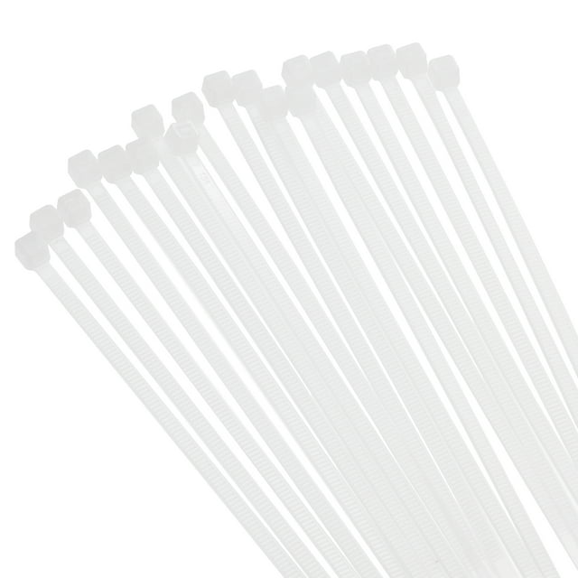 Uxcell 100PCS Bridas de Cable de 8 Pulgadas, Bridas de Nylon Autocierre con una Resistencia a la Tracción de 30 lbs para Uso Interior y Exterior, Blancas
