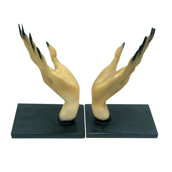 Halloween Witch Hand Book Stand, Halloween Decor Bookend, Horror Resin Ghost Hand Bookshelf Decoration Watchable Book Stand Gothic Home Decor