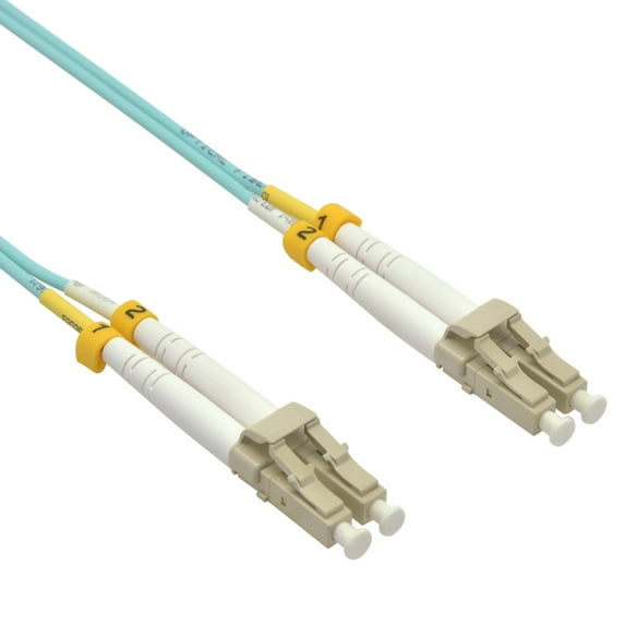 ACCL 35m LC/UPC-LC/UPC OM3 Multimode Duplex Aqua Fiber Optic Patch Cable, 2 Pack