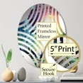 thumbnail image 3 of Designart "Minimalist Scenery of the Northern Lights I" Northern Lights Baptist Fan Round Wall Mirror - Landscapes Oval Printed Decorative Mirror - Multiple Color Options, 3 of 5