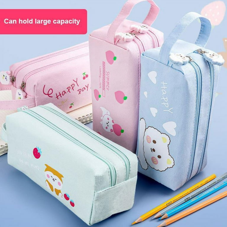 Large Pencil Bag Extra Big Pencil Holder Pouch Layered Cute Design And  Large Capacity Pencil Case For Rubber Scissors Pencils - AliExpress