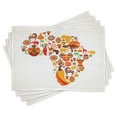 thumbnail image 1 of Ambesonne African Place Mats Set of 4, Map, Standard Size, Orange Brown, 1 of 6