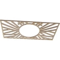 thumbnail image 2 of 36"W x 18"H x 13 3/8"ID x 3/8"T Hoover Wood Fretwork Pierced Ceiling Medallion, Hickory, 2 of 3