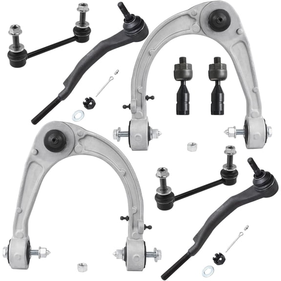 Detroit Axle - AWD 8pc Front End Kit for 2008-2014 Cadillac CTS, 2 Upper Control Arms with Ball Joint 2 Sway Bars 4 Inner Outer Tie Rods 2009 2010 2011 2012 2013 Suspension