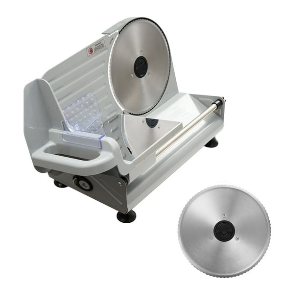 KFFKFF Electric Meat Slicer, 8.6-inch 200W Deli Slicer with Dual SUS420 Blades, Adjustable Thickness 0-0.6 inch, ETL Certified Food Slicer for Home Use with Meat, Ham, Bread, and Steak