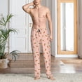 thumbnail image 2 of Haiem orange carrot on a gingham Pattern Men's Pajama Pants Ultra Lightweight Pjs Bottoms Sleepwear Bottom Pants With Pocket Drawstring-Large, 2 of 6