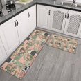 thumbnail image 2 of Pioneer Flower Floral Print Pattern Kitchen Rugs Sets Of 2, Anti Fatigue Non Slip Washable Floor Mats for Kitchen Sink Laundry, 17X30 Inch + 17X47 Inch, 2 of 6