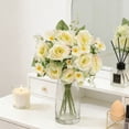 thumbnail image 6 of Anhility Artificial Rose Flowers Decor, Green Rose Faux Flower Center Pieces Decoration for Table Silk Kissing Ball Faux Floral Bouquet Arrangements, 11.8" x 7.1", 6 of 6