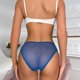 thumbnail image 3 of Gibobby Braguita cintura alta Calzoncillos encaje sexy para mujer Calzoncillos gancho malla transparente para mujer Calzoncillos transpirables cintura sin （Azul， L), 3 of 5