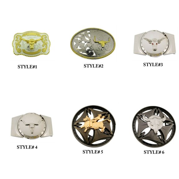 belt buckles lot 6 pieces Collection Men Vintage Bull Removable Lighter Spinners