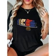 thumbnail image 1 of Women's Nutcracker Graphic Tee - Casual & Sporty Round Neck Short Sleeve, Comfortable Polyester Blend Summer Top in Black with Whimsical Design, 1 of 8
