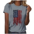 thumbnail image 2 of Mifsaly American Flag T-Shirt for Women Patriotic Graphic Tee Crewneck Short Sleeve 4Th Of July Summer Tops Loose Fit Independence Day Cotton Shirt XXL, 2 of 5