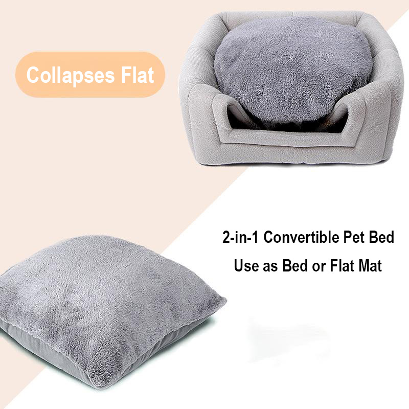 All-Season Super Supportive Cat Bed - Plush, Orthopedic Comfort with High Rebound Sponge