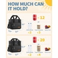 thumbnail image 3 of HOTOR Double-Layer Insulated Lunch Box for Men & Women, Leakproof Cooler for Work, Travel & Picnic, 11.1" x 9.7" x 6.7", Black, 3 of 10