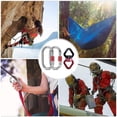 thumbnail image 3 of Mosquetones de escalada, 2 mosquetones de seguridad de 25 KN, mosquetón de bloqueo en forma de O para escalada, rapel, hamacas, correa para perros, botella, 3 of 5