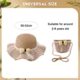 thumbnail image 3 of 50-52 cm circunferencia del sombrero sombrero para el sol para niños sombrero de paja para niñas lindo sombrero para el sol de verano sombrero de playa y conjunto de bolsa de paja, 3 of 6