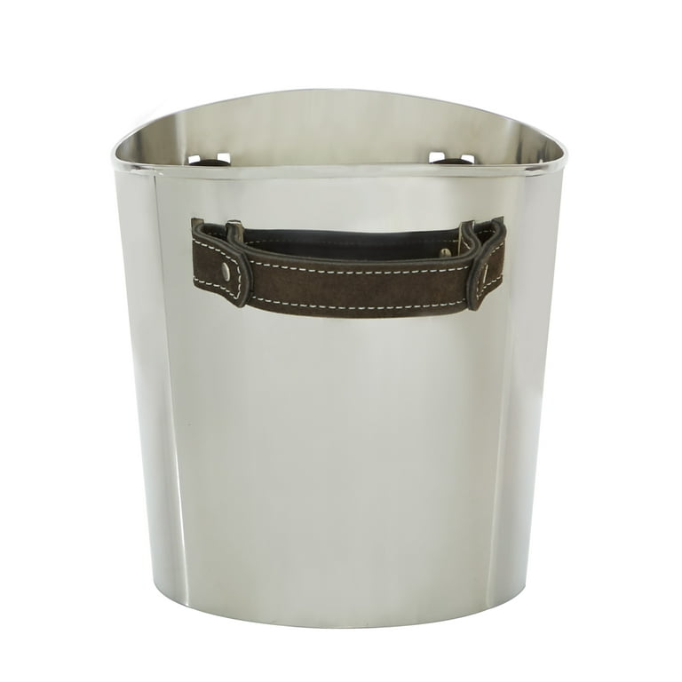 Oval Shapped Wide Bucket with both side holding Handle and Premium Silver  Coloured Finish ice bucket