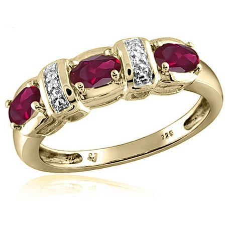 JewelersClub 0.78 Carat Ruby Gemstone and Accent White Diamond Ring