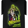thumbnail image 2 of Universal Monsters Group Shot Crew Neck Short Sleeve Women's Black T-shirt-Large, 2 of 3