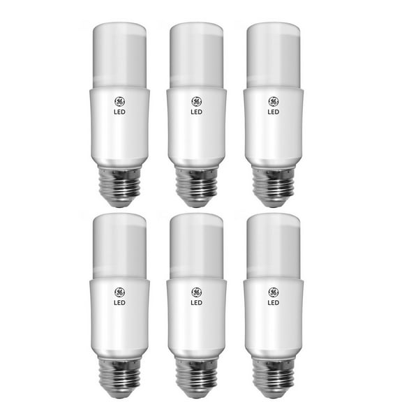 (6 bulbs) GE 66256 - bright stik LED Tubular Light Bulb 5 watt 450 lumen 2700K LED