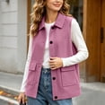 thumbnail image 4 of Staron Fall Vest for Women Casual Knit Vest Sleeveless Solid Lightweight Comfy Loose Longline Vest Jacket Hot Pink XL, 4 of 7