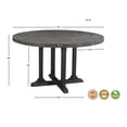 thumbnail image 5 of Taran Designs Maria 54" Round Solid Wood Dining Table in Dark Gray, 5 of 6