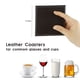 thumbnail image 5 of Posavasos para bebidas con soporte, juego de 6 posavasos de cuero sintético para protección de mesa, tapete para bebidas de 4 pulgadas (cuadrado marrón), 5 of 5