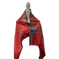 thumbnail image 2 of Carmine Red and Brown Modal Scarves with Intricate Floral Patterns Summer Spring Accessory great for Casual Events, 2 of 3