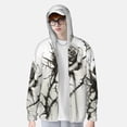 thumbnail image 2 of Balery Black And White Rose Sudadera ligera de manga larga con capucha y protección solar UPF 50+ para hombre y mujer, ideal para pesca y running-Medium, 2 of 7
