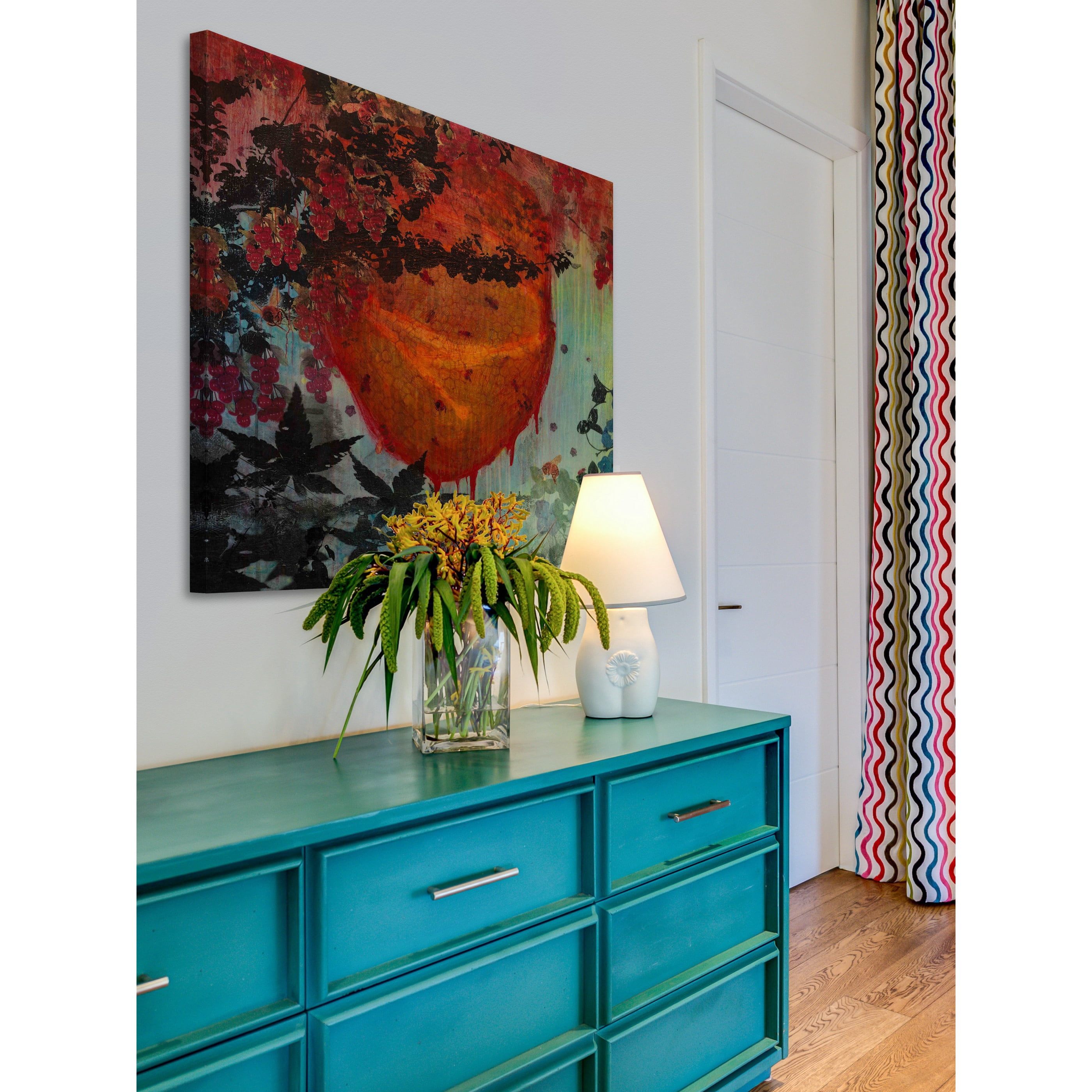 "Bee Hive in Motion" Painting Print on Wrapped Canvas
