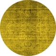 thumbnail image 1 of Ahgly Company Machine Washable Indoor Round Persian Yellow Traditional Area Rugs, 5' Round, 1 of 4