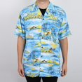 thumbnail image 3 of Camiseta de vacaciones para hombre BLESIY Camisas estampadas Top Azul amarillo M, 3 of 8