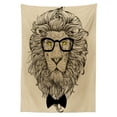 thumbnail image 3 of Ambesonne Indie Tablecloth Rectangular Table Cover, Dandy Cool Lion Character, 60"x84", Sand Brown Black Yellow, 3 of 4