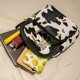 thumbnail image 2 of Mochila Estilo Preppy Mochila con estampado de animales de PU para mujer, bolsos de estilo preppy (vaca blanca), 2 of 6