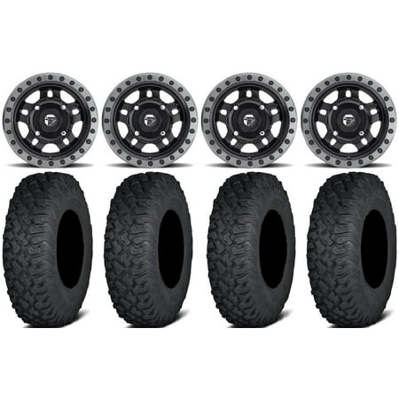 Fuel Anza Black 15 Wheels 32 Coyote Tires Kawasaki Mule Pro FXT Fuel Anza Black 15 Wheels 32 Coyote Tires Kawasaki Mule Pro FXT