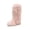 Pink, variant on Xfvqtps Womens Faux Fur Boots Winter Fluffy Long Furry Boots Outdoor Fuzzy Knee-High Boots