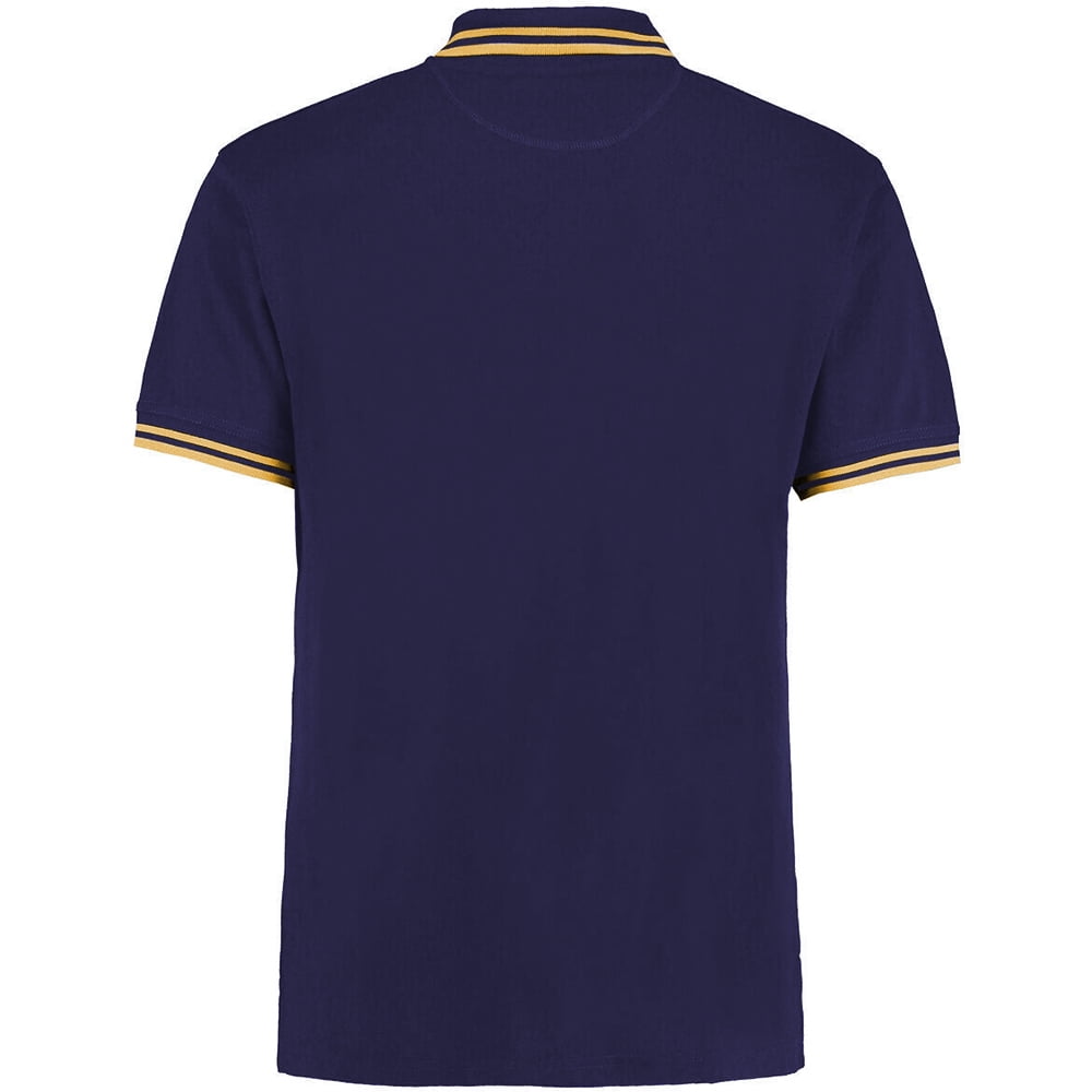 KUSTOM KIT Mens Tipped Piqu/é Short Sleeve Polo Shirt