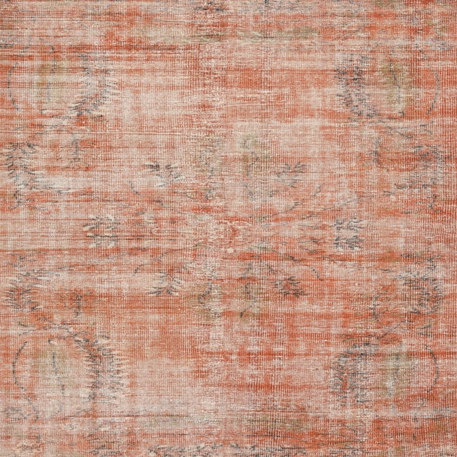 Ahgly Company Tapis d'Intérieur Lavable en Machine Carré Traditionnel Orange, 10 Pieds Carré